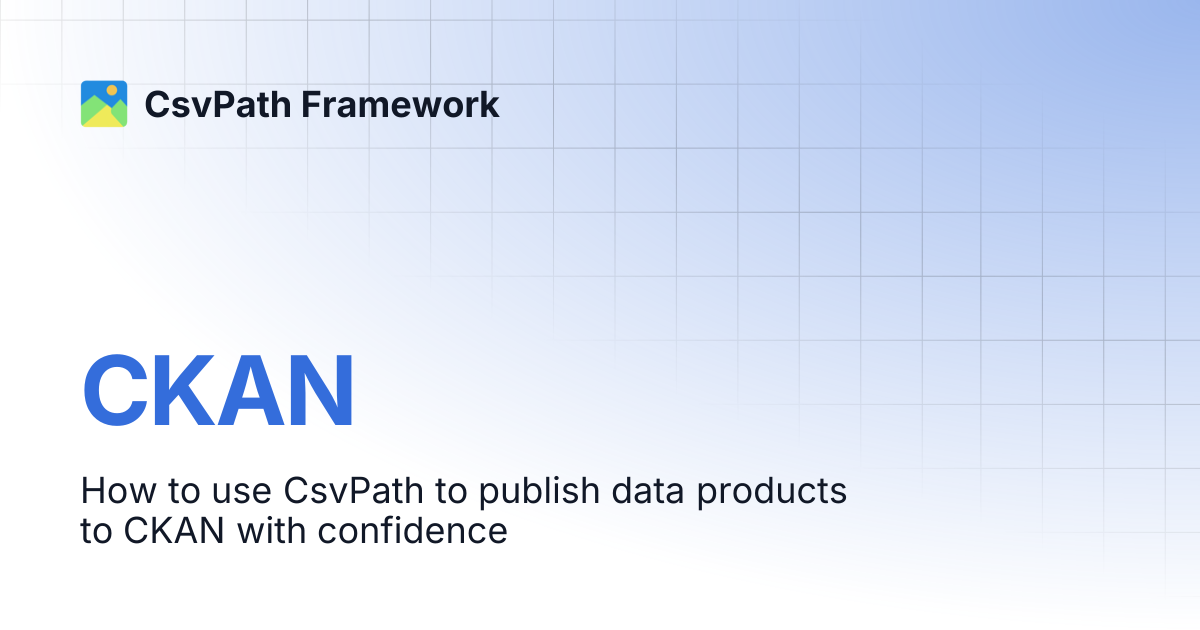 CKAN | CsvPath Framework